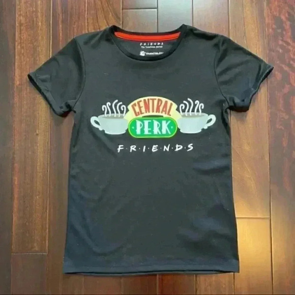 Friends T-Shirt Central Perk Graphic Print Cropped Fitted Y2K Baby Tee Black XS - Picture 16 of 16
